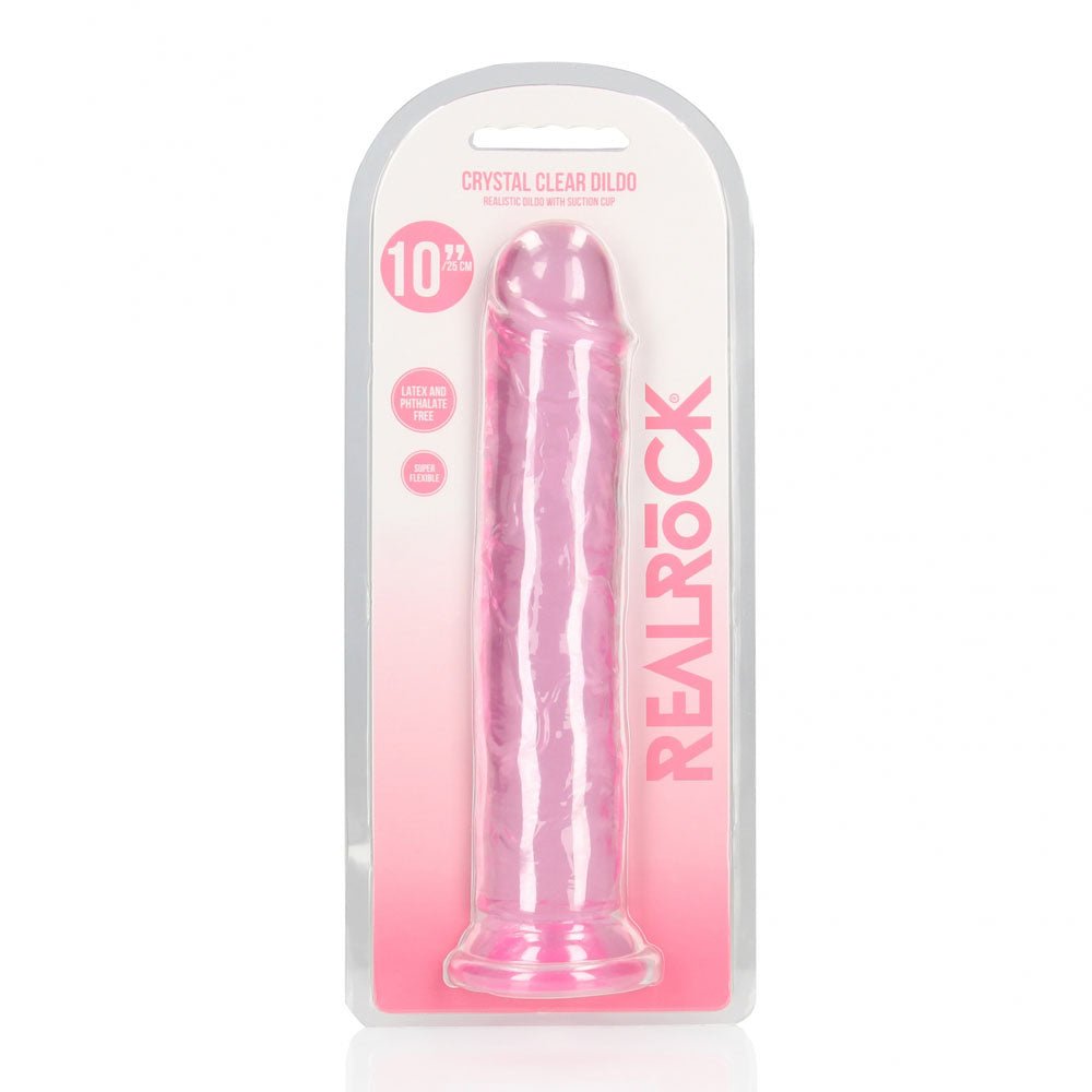 REALROCK 28 cm Straight Dildo - Pink - Pink 28 cm (10'') Dong - Silk and Sin