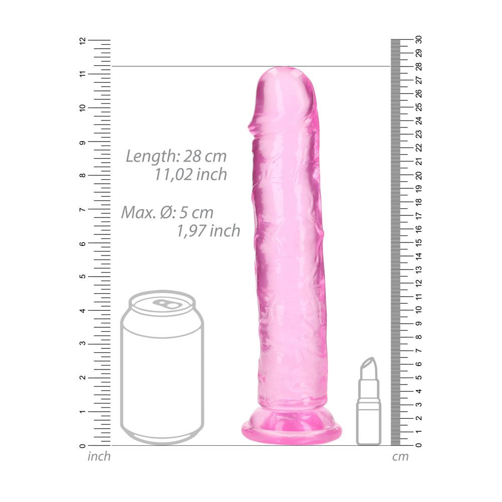REALROCK 28 cm Straight Dildo - Pink - Pink 28 cm (10'') Dong - Silk and Sin