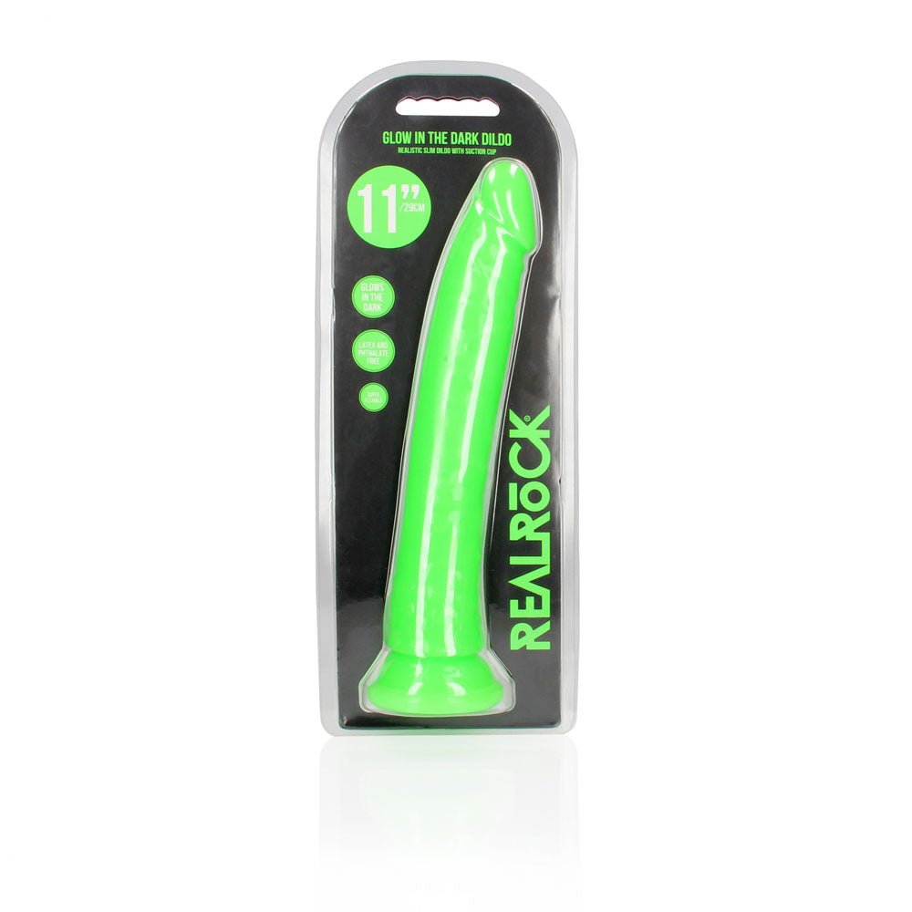 REALROCK 29 cm Slim Glow in the Dark Neon - Green - Glow in Dark Green 29 cm (11'') Dong - silkandsin