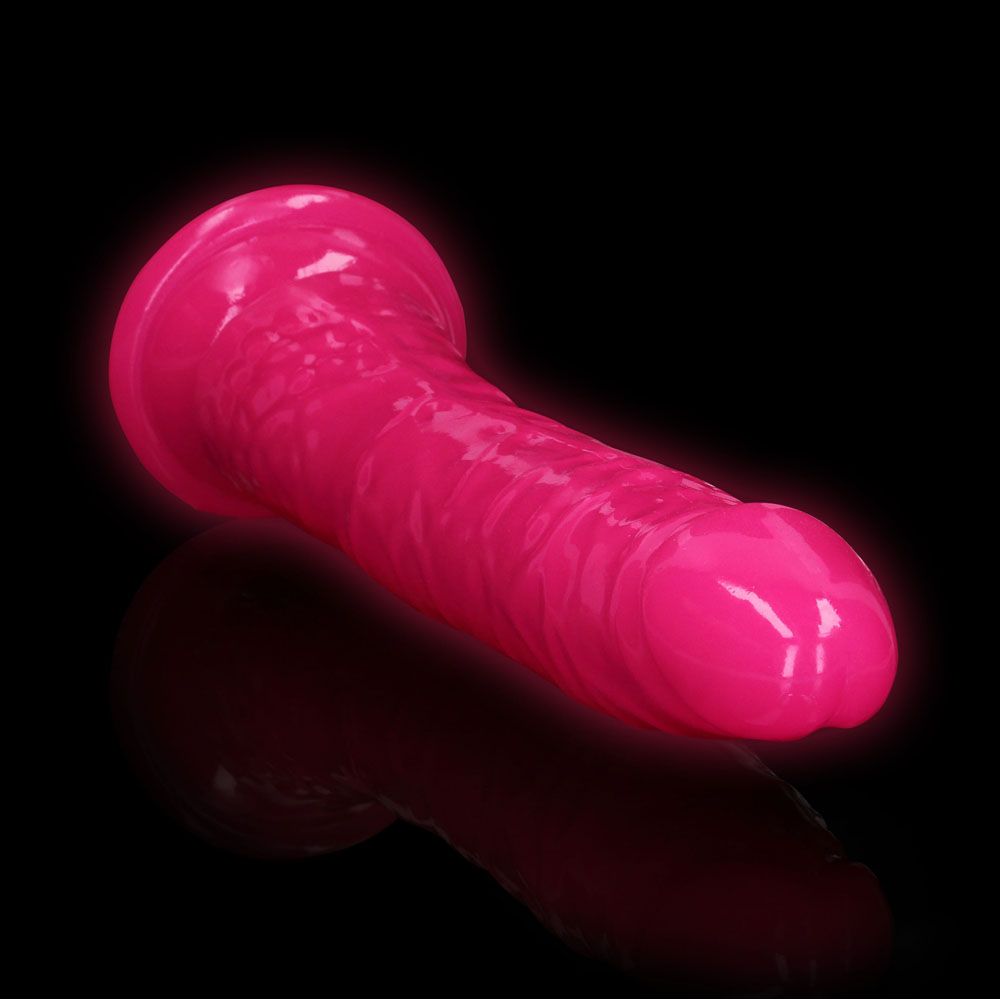 REALROCK 29 cm Slim Glow in the Dark Neon - Pink - Glow in Dark Pink 29 cm (11'') Dong - silkandsin