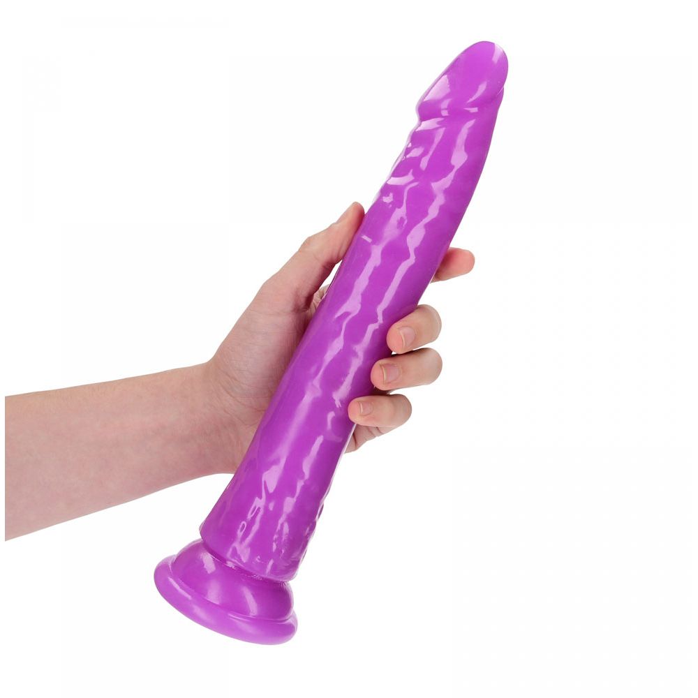 REALROCK 29 cm Slim Glow in the Dark Neon - Purple - Glow in Dark Purple 29 cm (11'') Dong - silkandsin