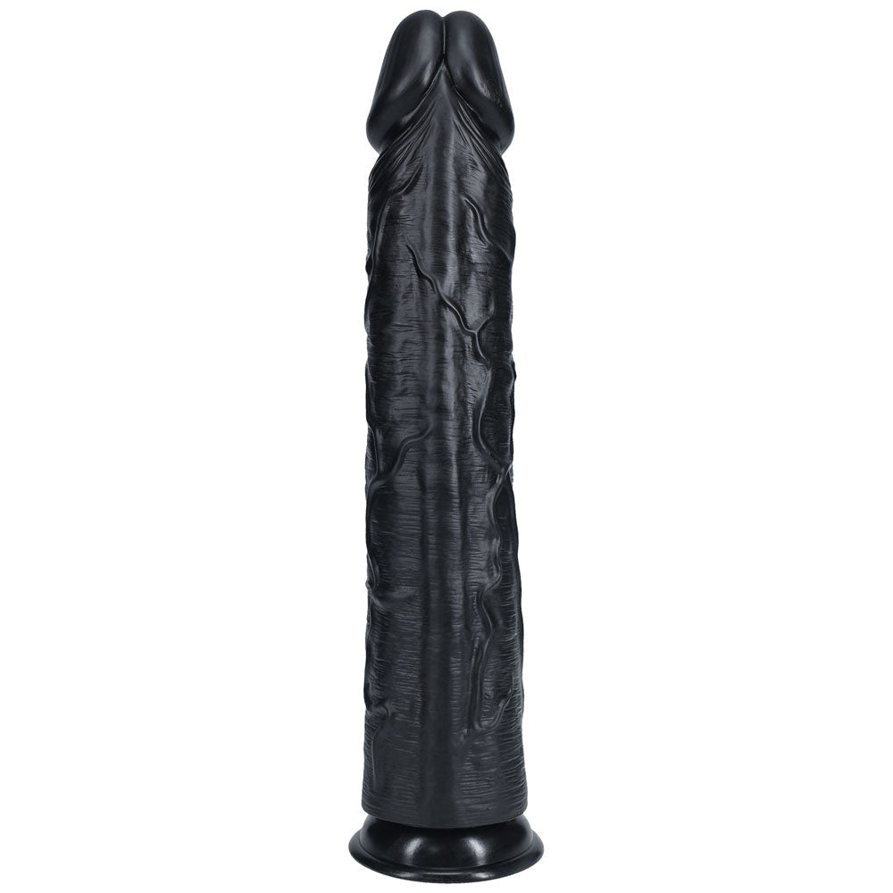 REALROCK 38cm Extra Long Dildo - Black - Black 38 cm (15'') Extra Long Dong - silkandsin