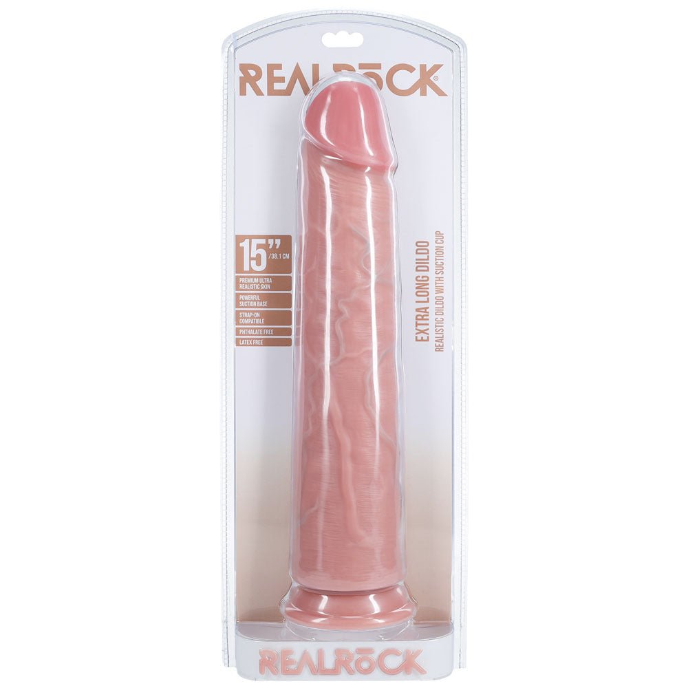 REALROCK 38cm Extra Long Dildo - Flesh - Flesh 38 cm (15'') Extra Long Dong - silkandsin