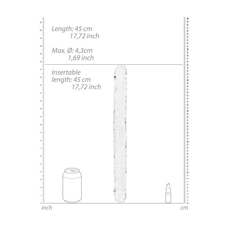 REALROCK 45 cm Double Dong - Clear - Clear 45 cm (18'') Double Dong - silkandsin