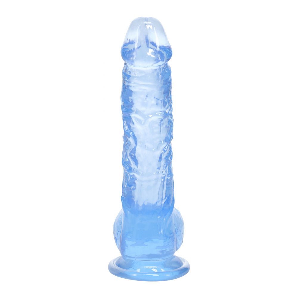 REALROCK 5'' Crystal Clear Dildo with Balls - Blue - Clear Blue 14.7 cm Dong - silkandsin