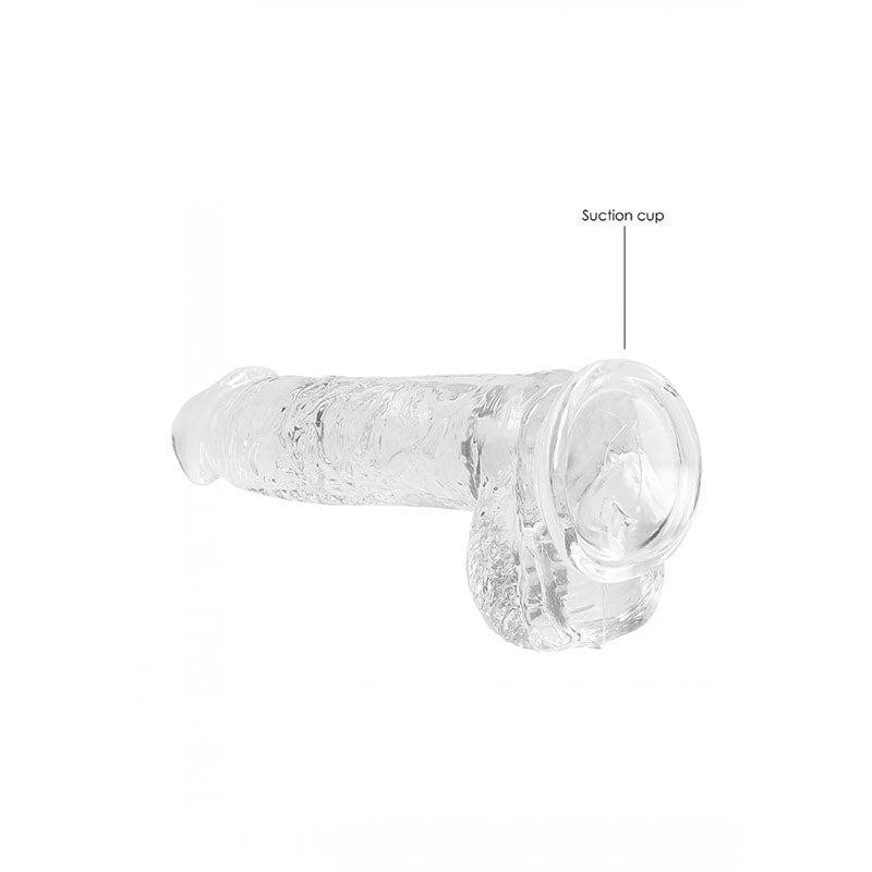 REALROCK 6'' Realistic Dildo With Balls - Clear 15.2 cm Dong - silkandsin