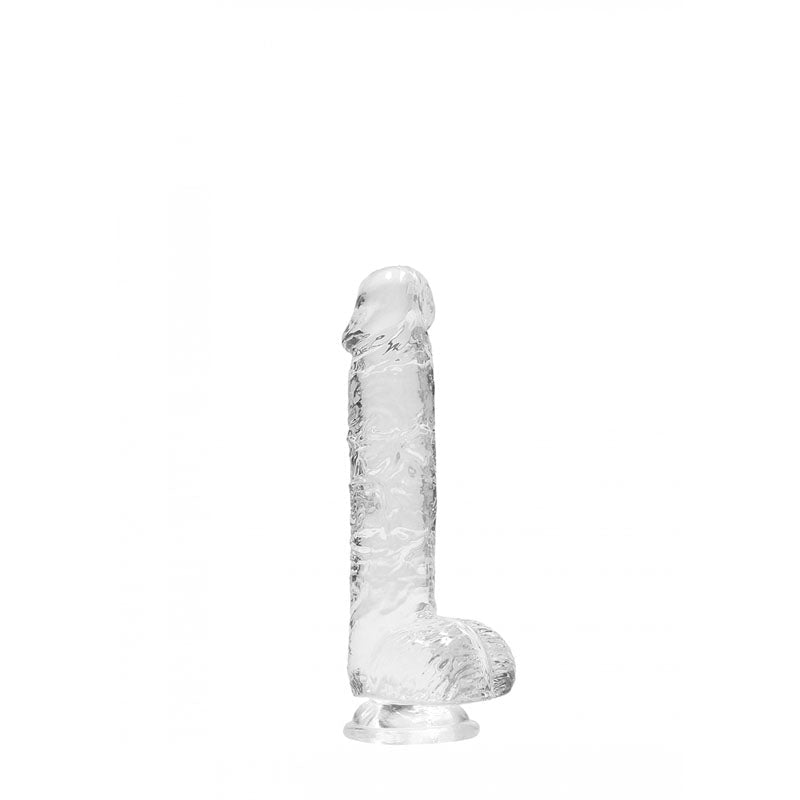 REALROCK 6'' Realistic Dildo With Balls - Clear 15.2 cm Dong - silkandsin