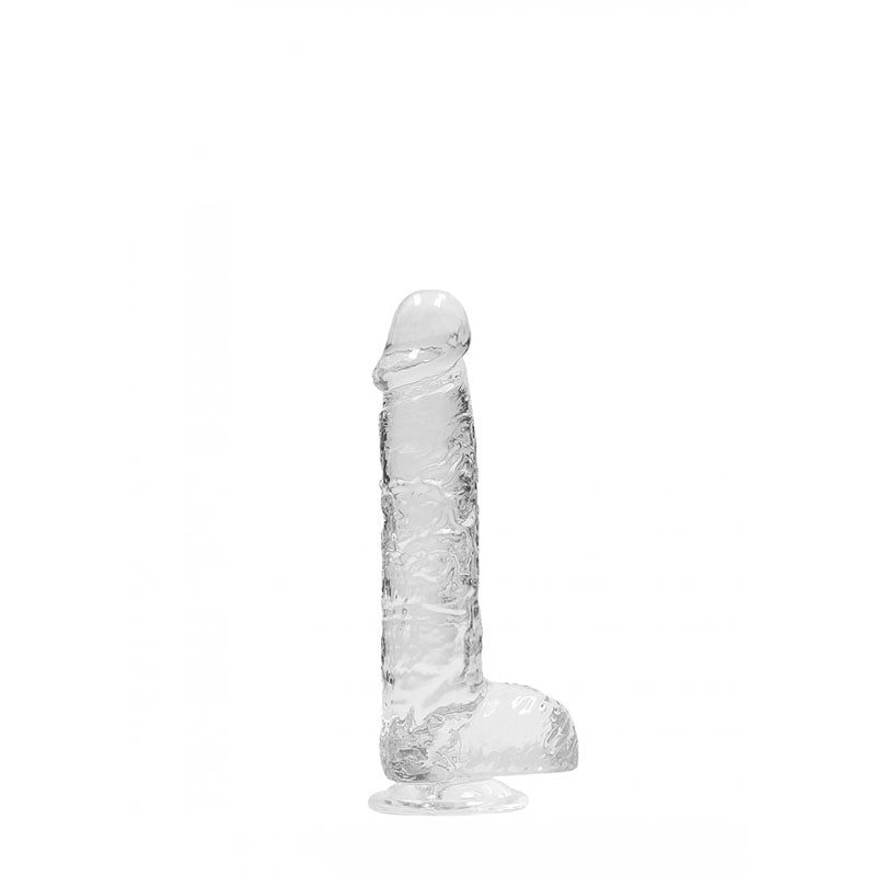 REALROCK 6'' Realistic Dildo With Balls - Clear 15.2 cm Dong - silkandsin