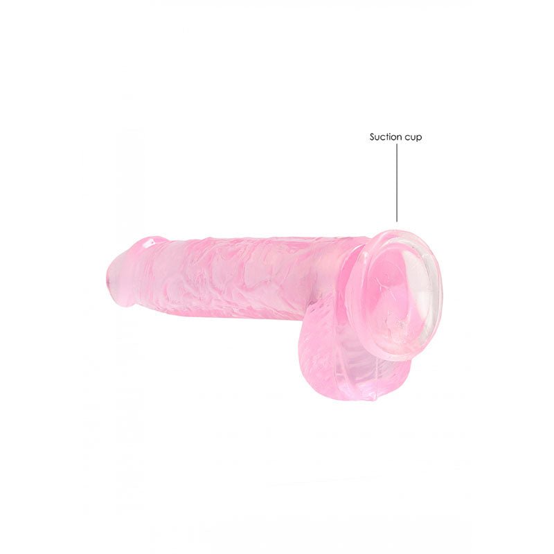 REALROCK 6'' Realistic Dildo With Balls - Pink 15.2 cm Dong - silkandsin