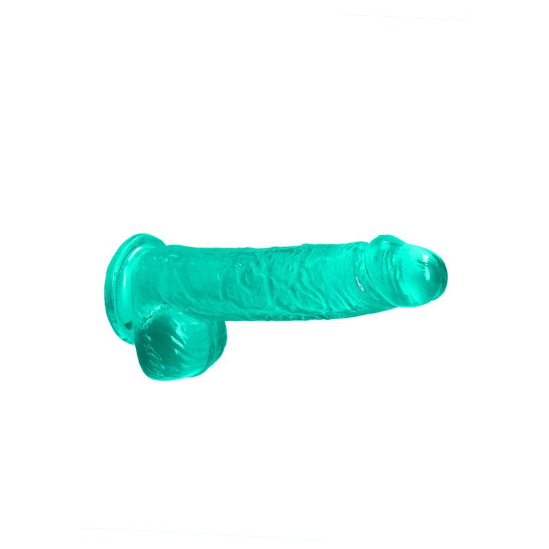 REALROCK 6'' Realistic Dildo With Balls - Turquoise 15.2 cm Dong - silkandsin