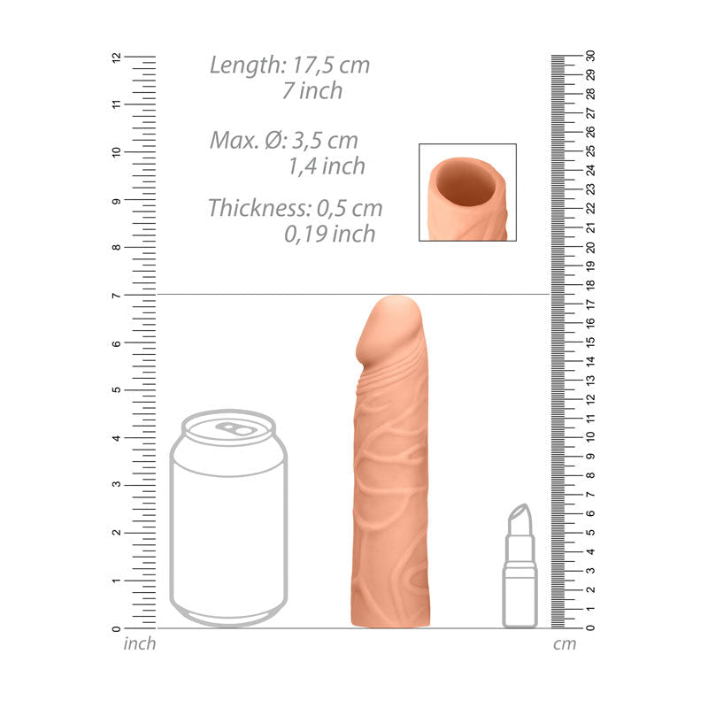 REALROCK 7'' Penis Extender - Flesh 17.8 cm Penis Extension Sleeve - Silk and Sin