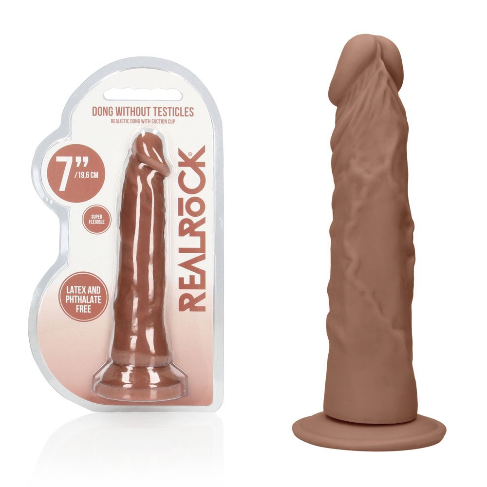REALROCK 7'' Realistic Dildo - Tan - Tan 17.8 cm Dong - silkandsin