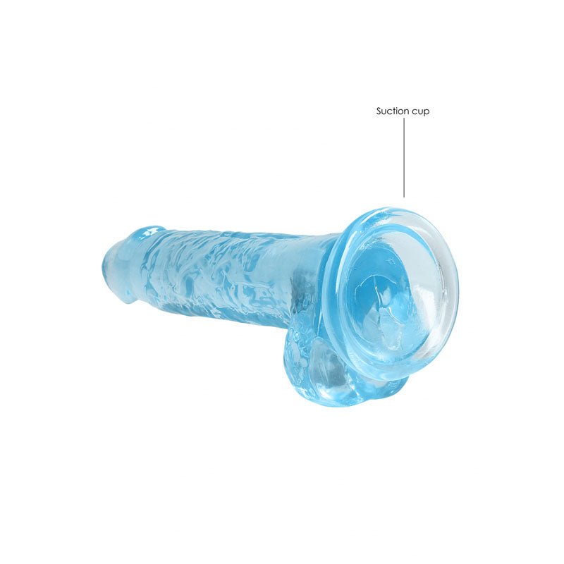 REALROCK 7'' Realistic Dildo With Balls - Blue 17.8 cm Dong - silkandsin