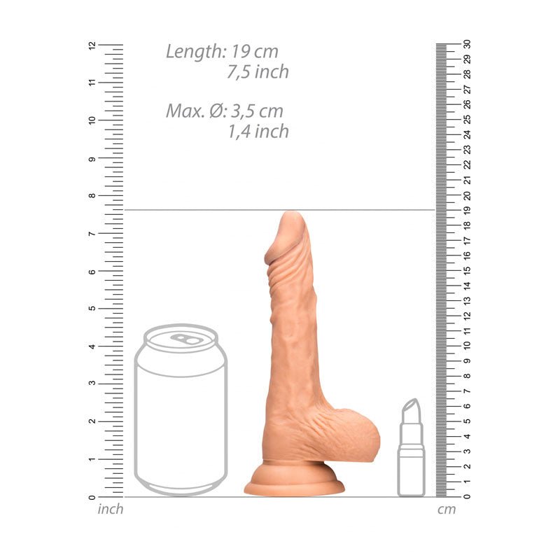 REALROCK 7'' Realistic Dildo With Balls - Flesh 17.8 cm Dong - Silk and Sin