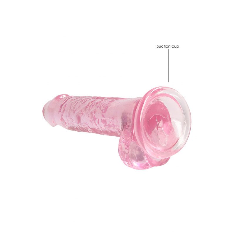 REALROCK 7'' Realistic Dildo With Balls - Pink 17.8 cm Dong - silkandsin