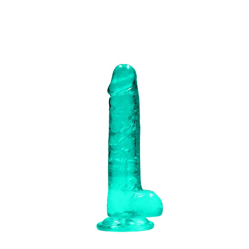 REALROCK 7'' Realistic Dildo With Balls - Turquoise 17.8 cm Dong - silkandsin
