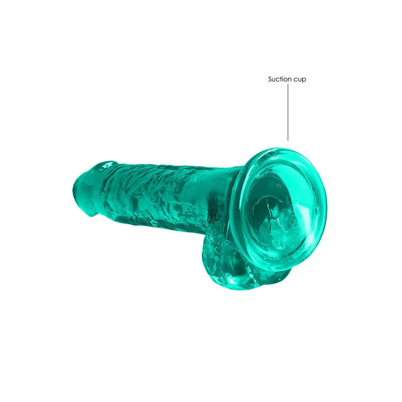 REALROCK 7'' Realistic Dildo With Balls - Turquoise 17.8 cm Dong - silkandsin