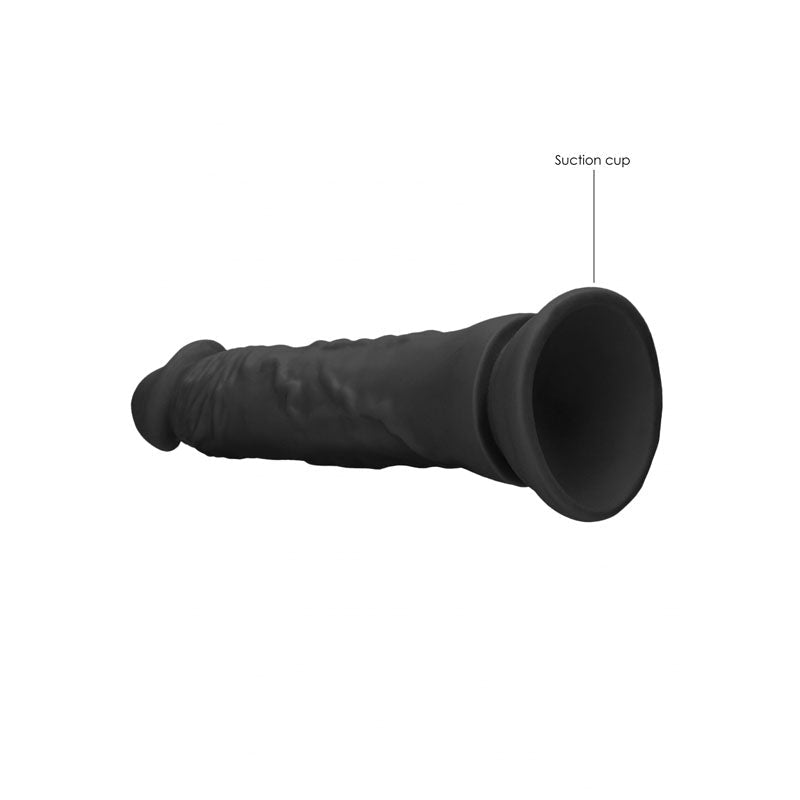 REALROCK 8'' Realistic Dildo - Black 20.3 cm Dong - silkandsin