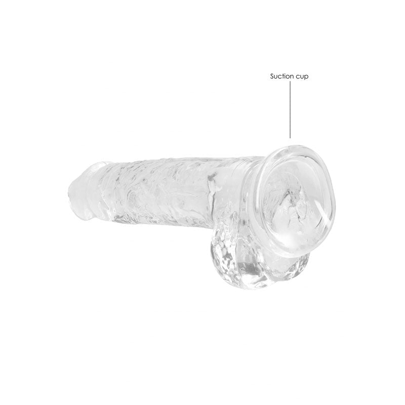 REALROCK 8'' Realistic Dildo With Balls - Clear 20.3 cm Dong - silkandsin
