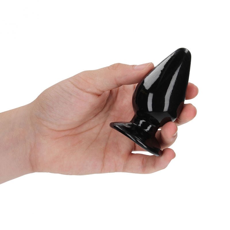 REALROCK 9 cm Anal Plug - Black - Black 9 cm (3.5'') Butt Plug - silkandsin