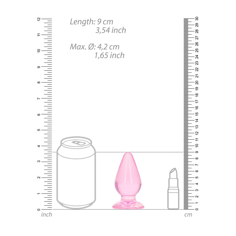 REALROCK 9 cm Anal Plug - Pink - Pink 9 cm (3.5'') Butt Plug - silkandsin