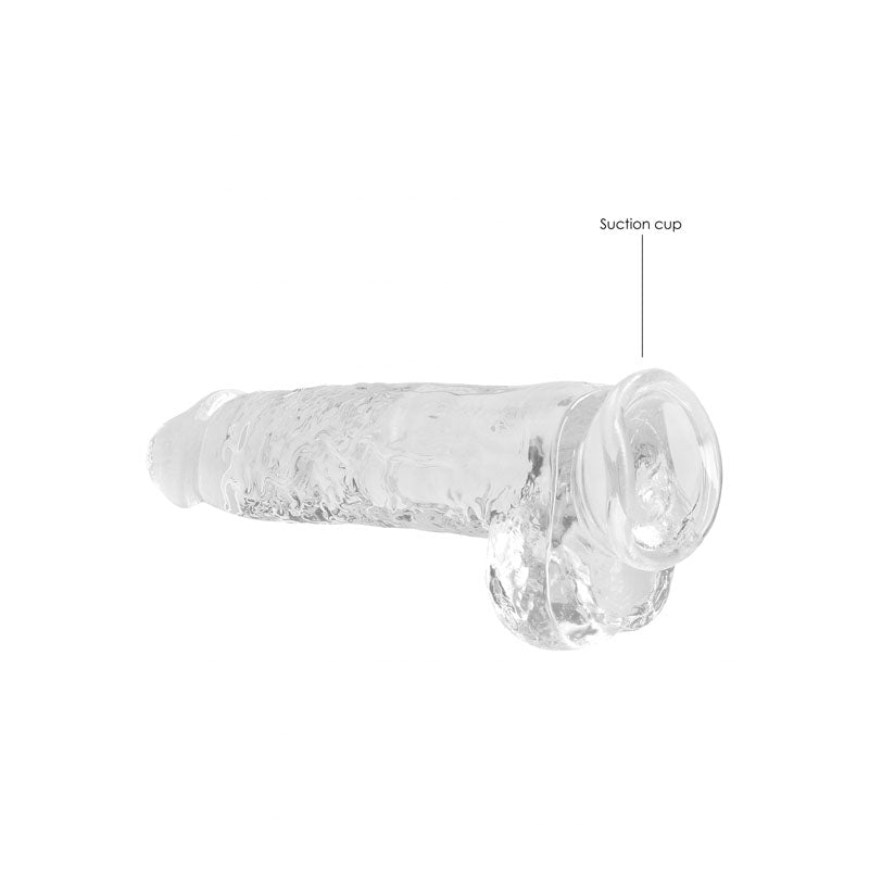 RealRock 9'' Realistic Dildo With Balls - Clear 22.9 cm Dong - silkandsin