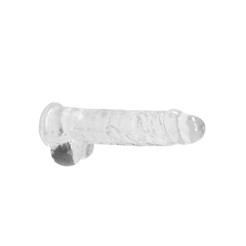 RealRock 9'' Realistic Dildo With Balls - Clear 22.9 cm Dong - silkandsin