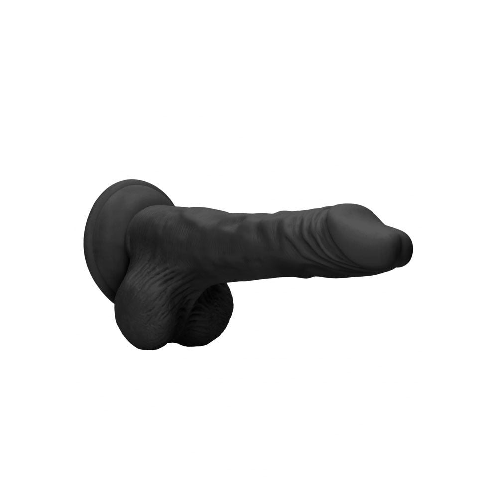 REALROCK 9'' Realistic Dong with Balls - Black - Black 22.9 cm Dong - silkandsin