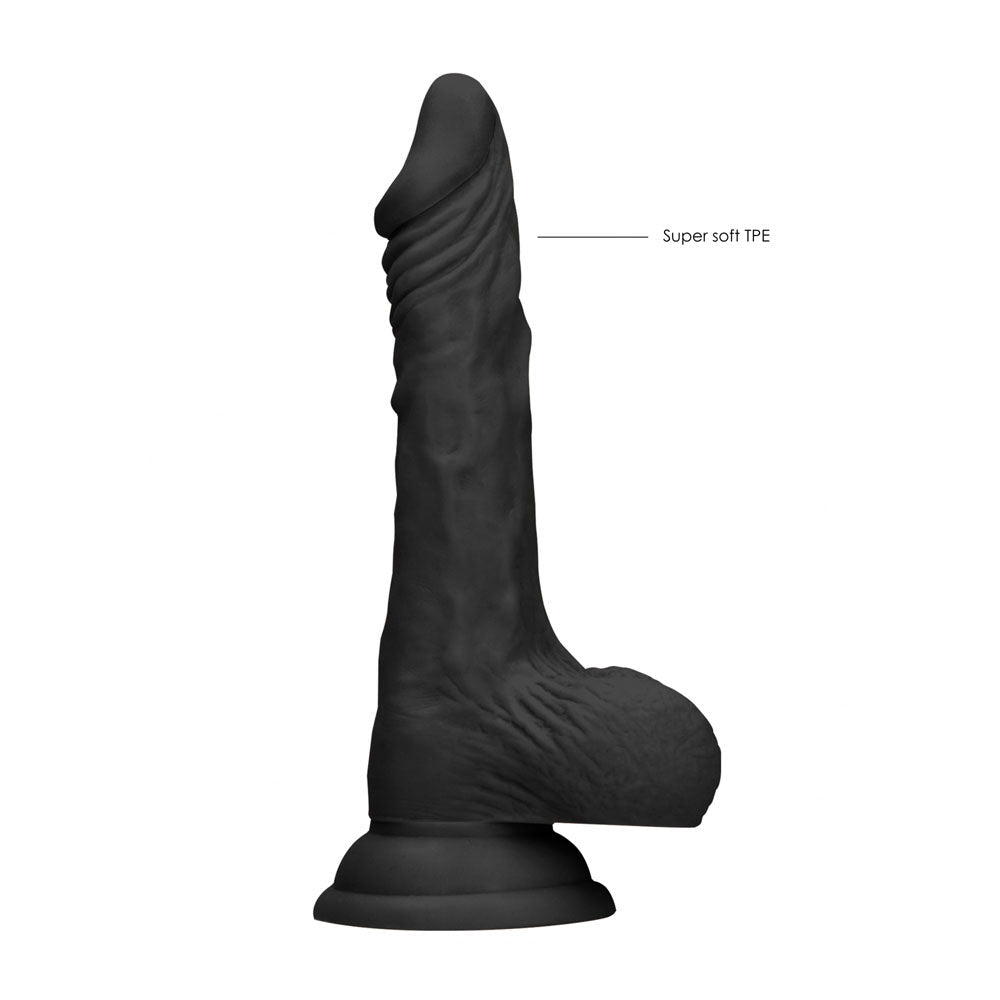 REALROCK 9'' Realistic Dong with Balls - Black - Black 22.9 cm Dong - silkandsin