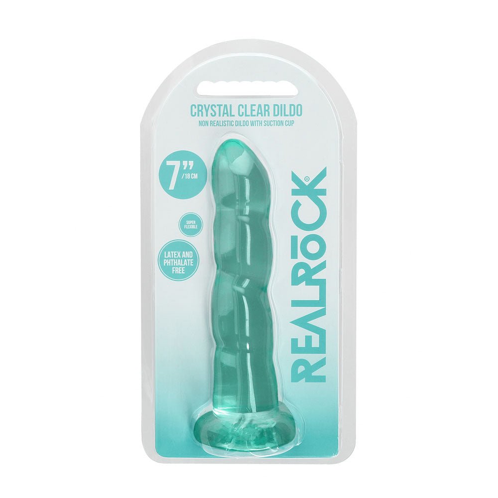 REALROCK Dildo With Suction - 17 cm - Turquoise - Turquoise 17 cm Dildo - silkandsin