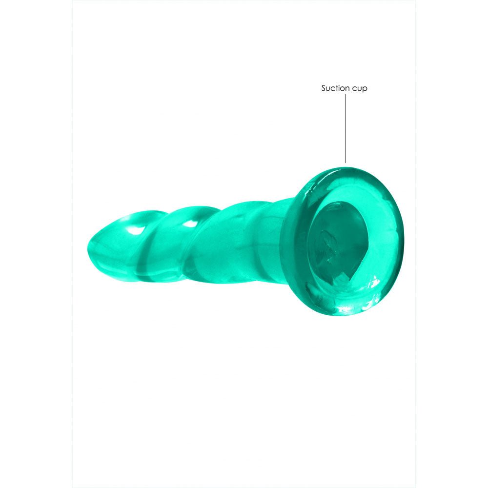 REALROCK Dildo With Suction - 17 cm - Turquoise - Turquoise 17 cm Dildo - silkandsin