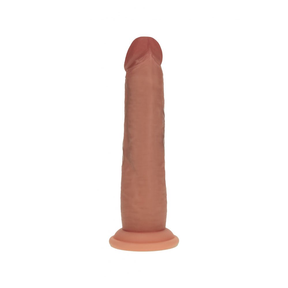 REALROCK Dual Density 7'' Sliding Skin Silicone Dildo - Tan - Tan 15.2 cm Sliding Skin Dildo - Silk and Sin