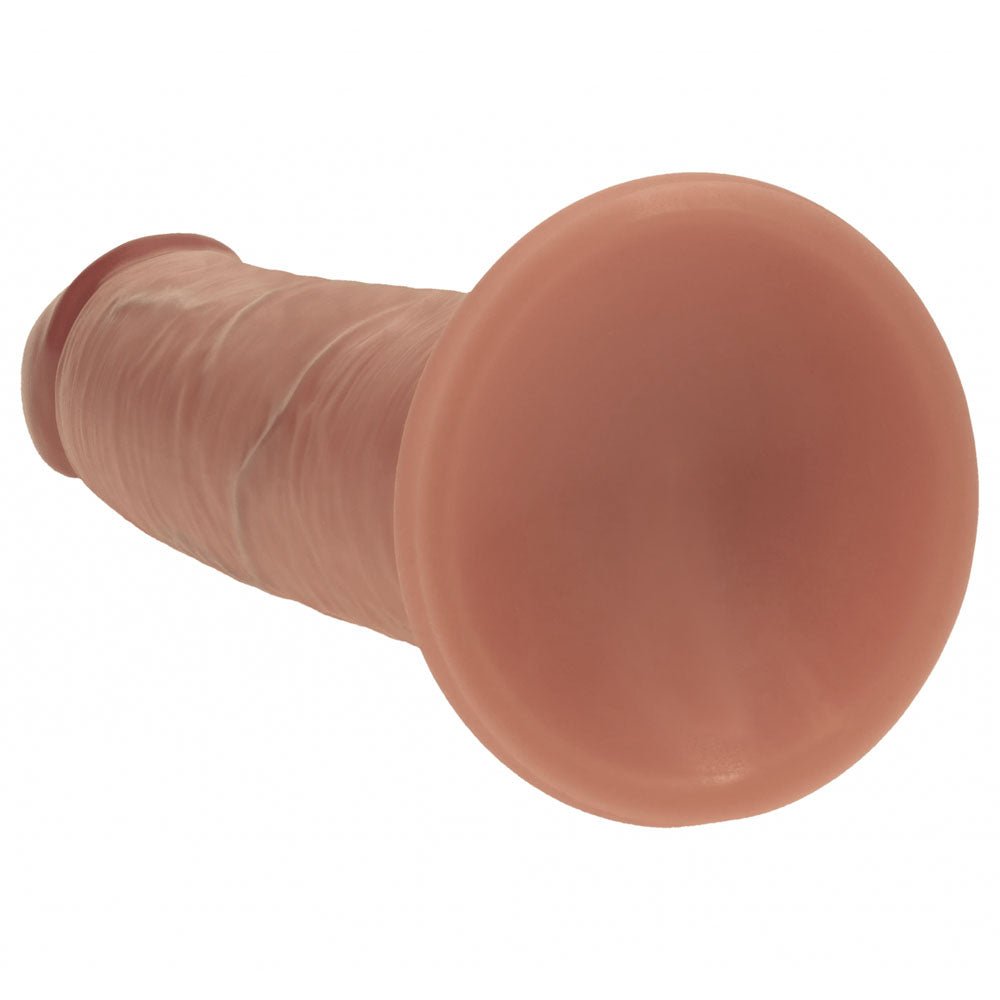 REALROCK Dual Density 8'' Sliding Skin Silicone Dildo - Tan - Tan 20.5 cm Sliding Skin Dildo - Silk and Sin