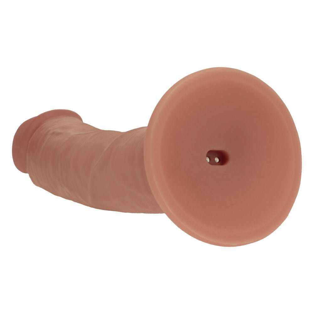 REALROCK Dual Density 8'' Vibrating Silicone Dildo - Tan - Tan 20.3 cm USB Rechargeable Vibrating Dildo - Silk and Sin