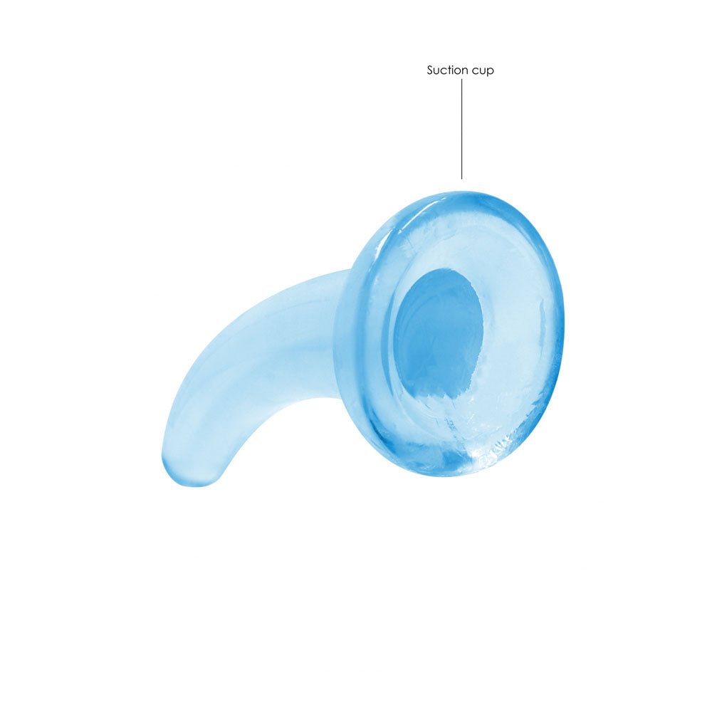 REALROCK Non Realistic Dildo With Suction Cup - 11.5 cm - Blue - Blue 11.5 cm Curved Pegging Dong - silkandsin