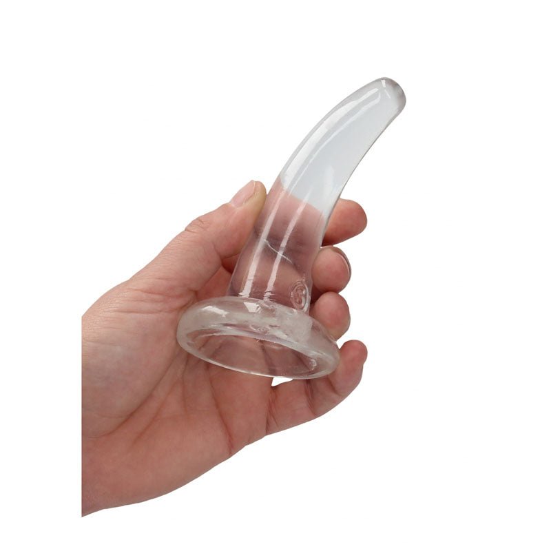 REALROCK Non Realistic Dildo With Suction Cup - 11.5 cm - Clear 11.5 cm Curved Pegging Dong - silkandsin