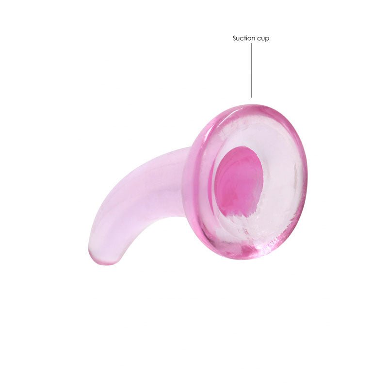 REALROCK Non Realistic Dildo With Suction Cup - 11.5 cm - Pink 11.5 cm Curved Pegging Dong - silkandsin