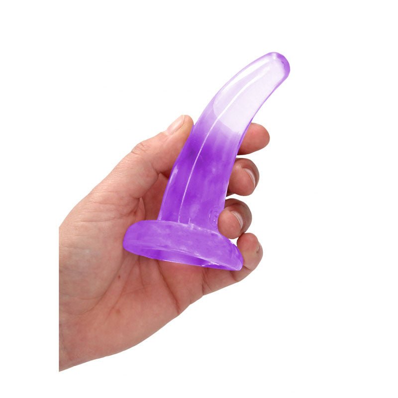 REALROCK Non Realistic Dildo With Suction Cup - 11.5 cm - Purple 11.5 cm Curved Pegging Dong - silkandsin
