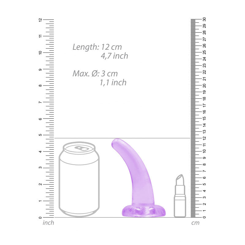 REALROCK Non Realistic Dildo With Suction Cup - 11.5 cm - Purple 11.5 cm Curved Pegging Dong - silkandsin