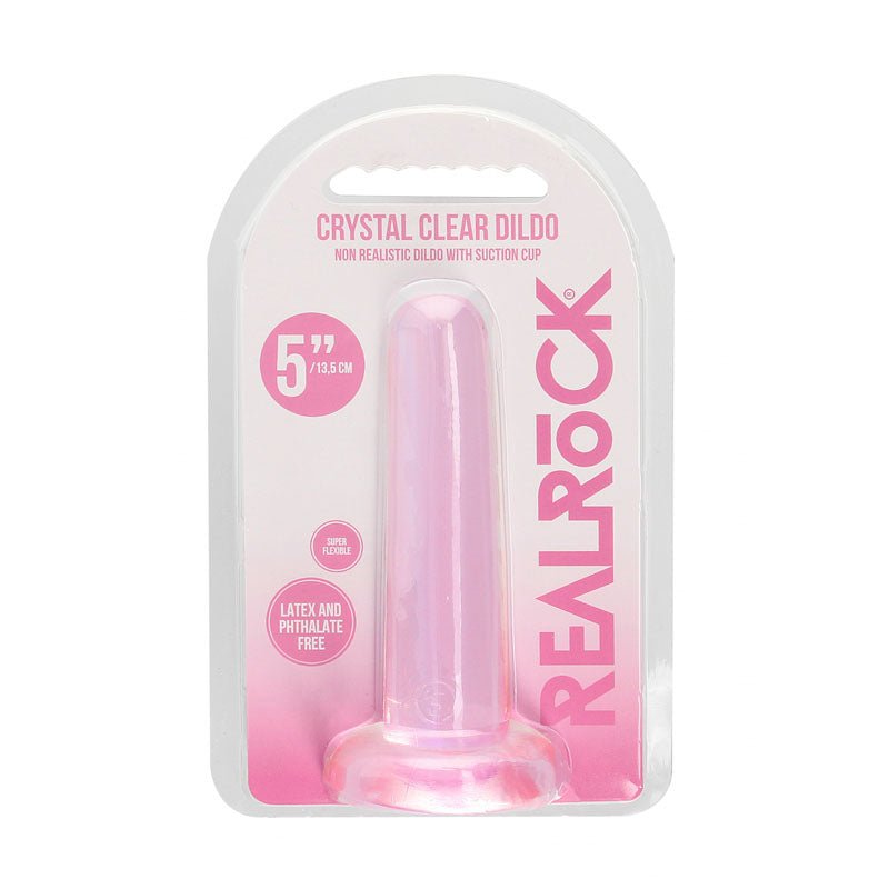REALROCK Non Realistic Dildo With Suction Cup - 13.5 cm - Pink 13.5 cm Dong - silkandsin