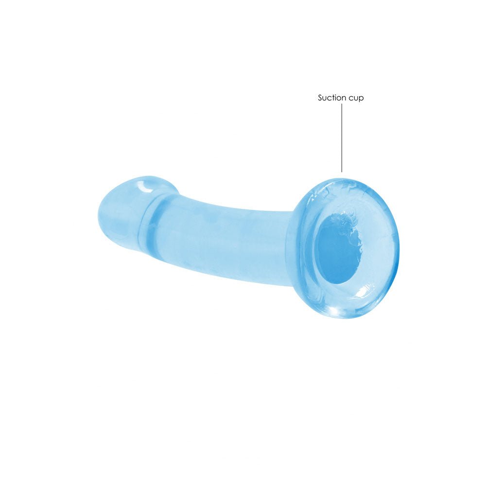 REALROCK Non Realistic Dildo With Suction Cup - 17 cm - Blue - Blue 17 cm Dong - silkandsin