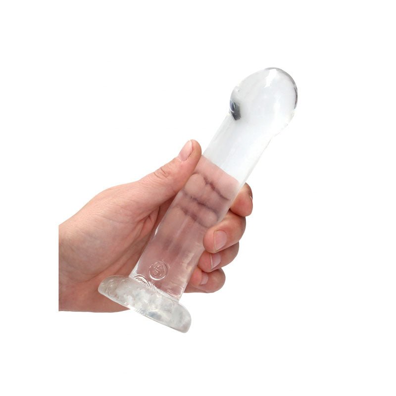 REALROCK Non Realistic Dildo With Suction Cup - 17 cm - Clear 17 cm Dong - silkandsin