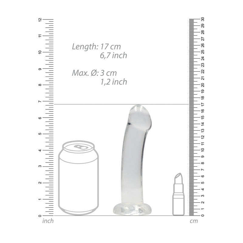 REALROCK Non Realistic Dildo With Suction Cup - 17 cm - Clear 17 cm Dong - silkandsin