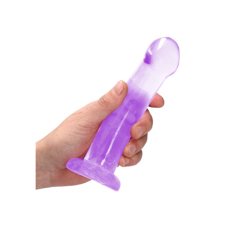 REALROCK Non Realistic Dildo With Suction Cup - 17 cm - Purple 17 cm Dong - silkandsin