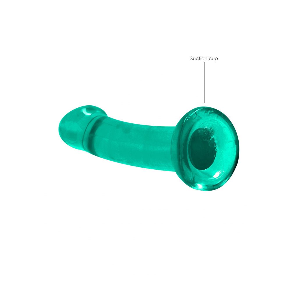 REALROCK Non Realistic Dildo With Suction Cup - 17 cm - Turquoise - Turquoise 17 cm Dong - silkandsin