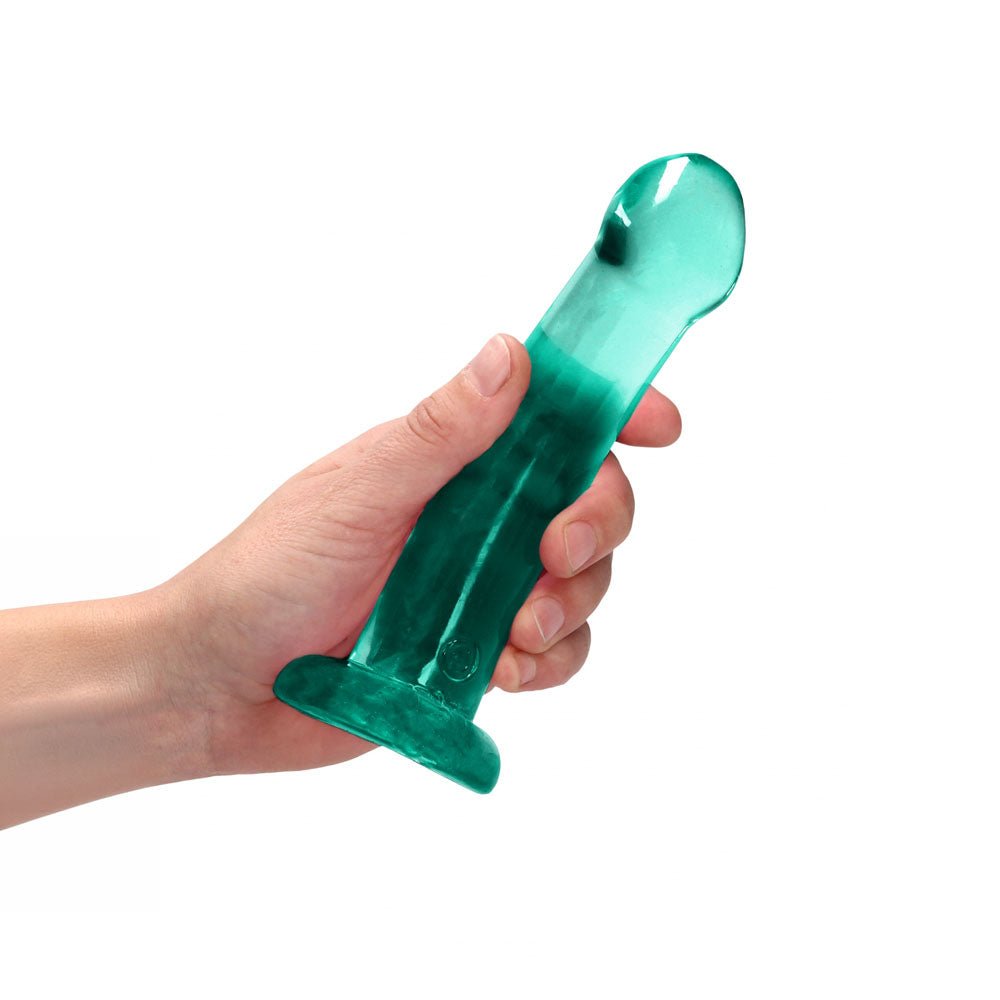 REALROCK Non Realistic Dildo With Suction Cup - 17 cm - Turquoise - Turquoise 17 cm Dong - silkandsin