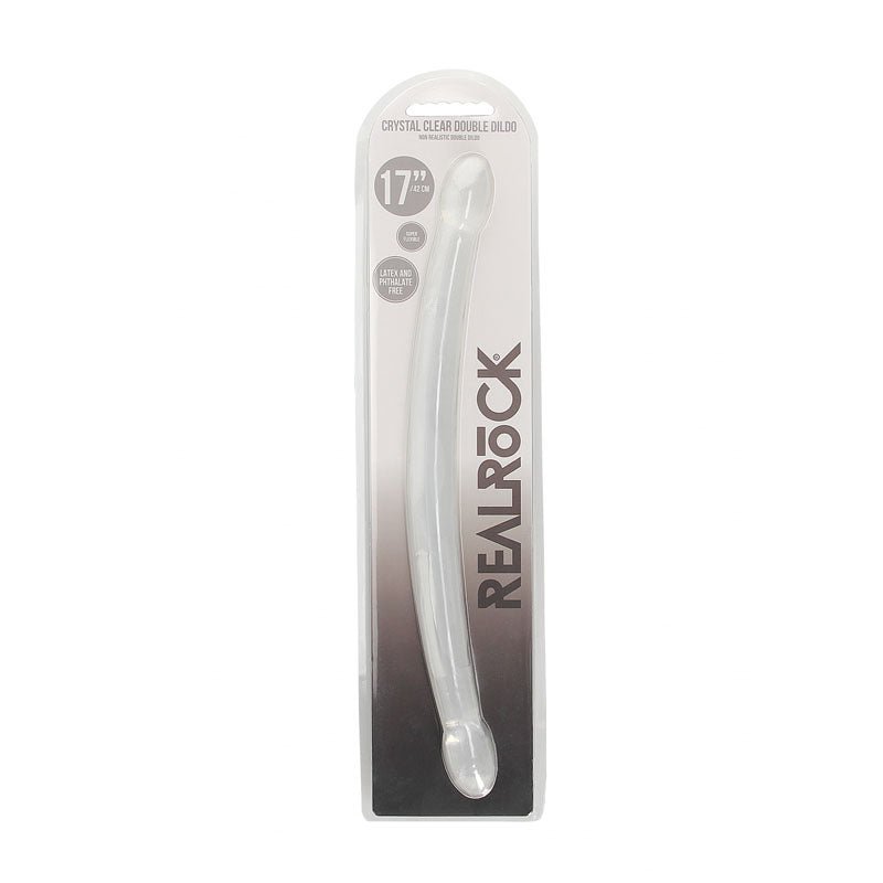 REALROCK Non Realistic Double Dong 17'' - Clear 43 cm Double Dong - silkandsin