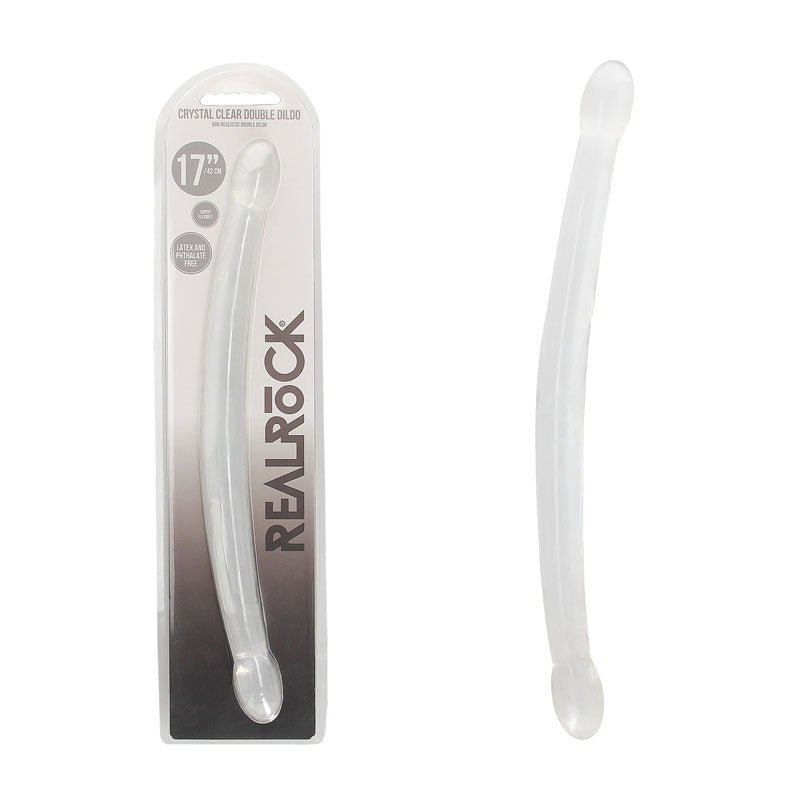 REALROCK Non Realistic Double Dong 17'' - Clear 43 cm Double Dong - silkandsin