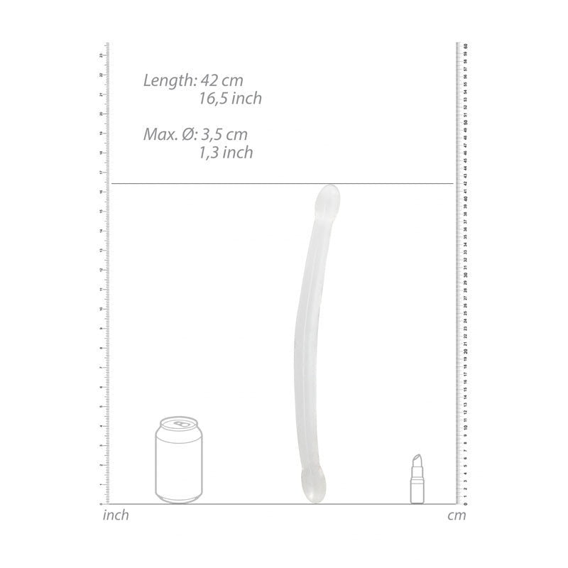 REALROCK Non Realistic Double Dong 17'' - Clear 43 cm Double Dong - silkandsin