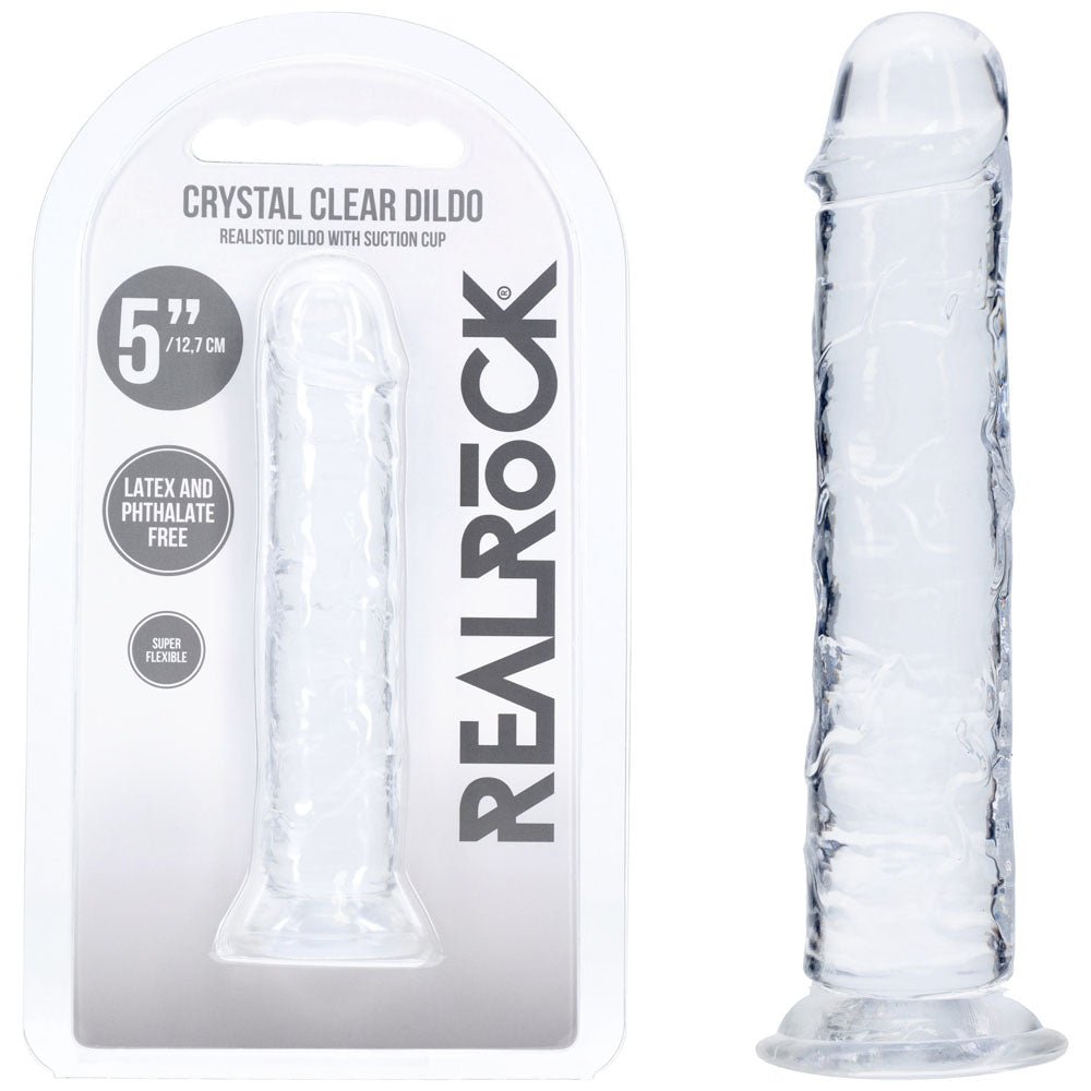REALROCK Realistic 5'' Dildo - Clear - Clear 12.7 cm Dildo - Silk and Sin